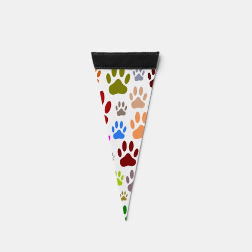 Dog Paw Prints All Over Pennant Flag