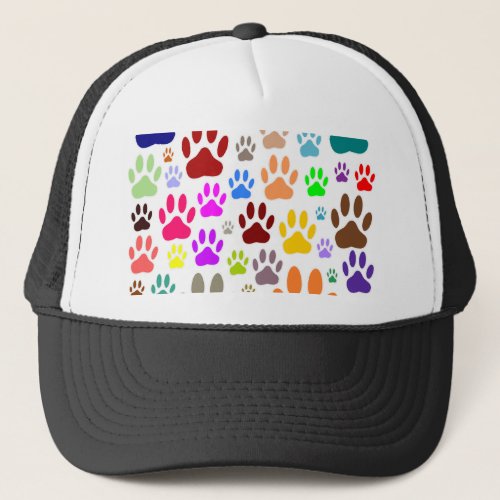 Dog Paw Prints All Over Trucker Hat