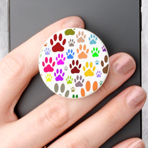 Dog Paw Prints All Over White PopSocket