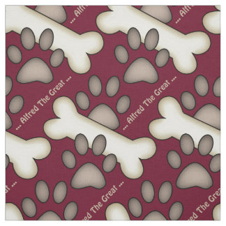 Dog Paw Prints And Bones Custom Canine Fabric