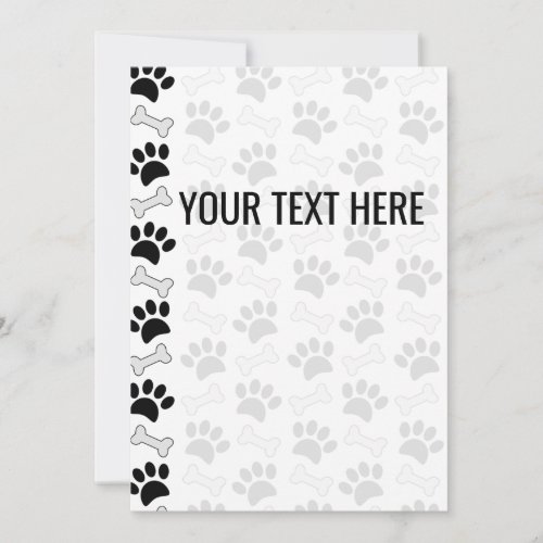 Dog Paw Prints And Bones Pattern Announcement