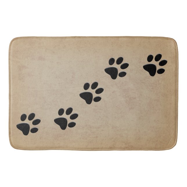 DOG PAW PRINTS BATHROOM MAT (Front)