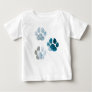 Dog Paw Prints - Beach Waves and Sand Baby T-Shirt