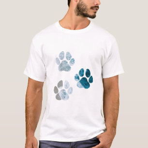 Dog Paw Prints - Beach Waves and Sand T-Shirt