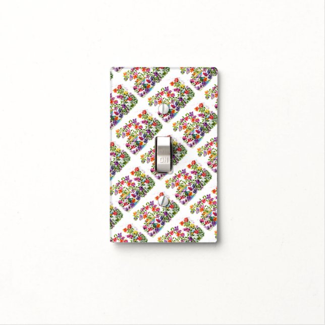 DOG PAW PRINTS BIRD BATH LIGHT SWITCH COVER (In Situ)