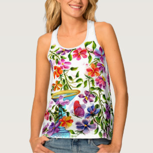 DOG PAW PRINTS BIRD BATH TANK TOP