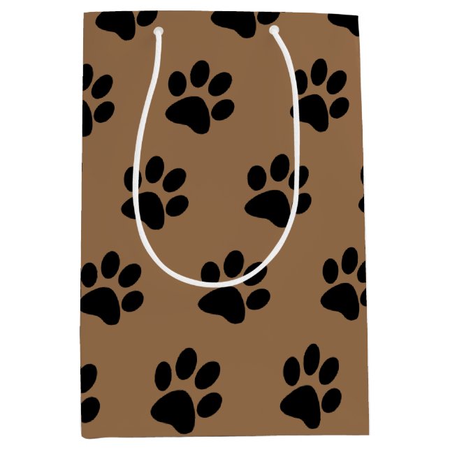 dog paw prints birthday from pet medium gift bag (Front)