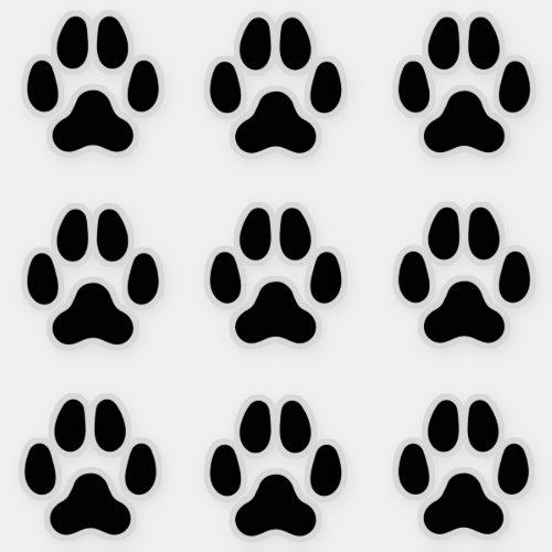 Dog Paw Prints Black Animal Tracks Stickers