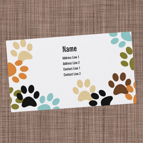 Dog Paw Prints Business Card
