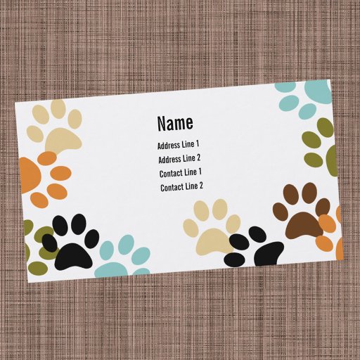 Customizable Dog Paw Prints Business Card