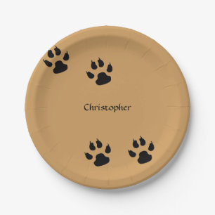 Dog Paw Prints (change background) Paper Plates