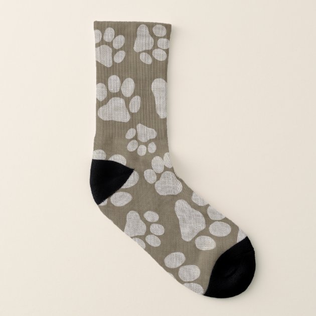Cat Lover Socks "Pawprints"  on Lilac 