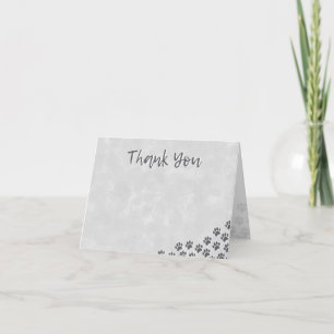 Dog Paw Prints Dog Birthday Thank You Pet Note Card