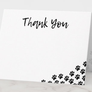 Dog Paw Prints Dog Birthday Thank You Pet Note Card