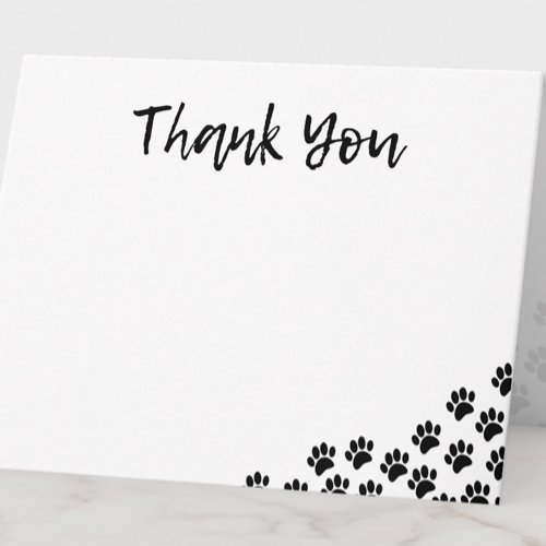 Dog Paw Prints Dog Birthday Thank You Pet Note Card