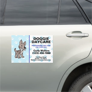 Dog Paw Prints Doggie Day Care Auto Magnet