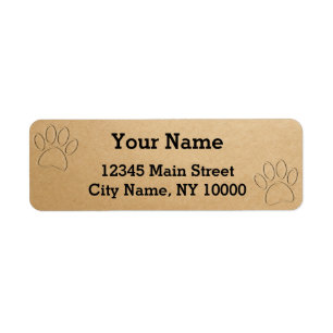Dog Paw Prints Editable Text Label