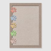 Dog Paw Prints Faux Kraft Paper Texture Magnet (Front)