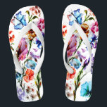 DOG PAW PRINTS FLIP FLOPS<br><div class="desc">DOG PAW PRINTS – colorful delicate flowers and butterflies painted using my dog’s paws dipped in non-toxic watercolor paints – share your love of dogs with family and friends, young and old, on any occasion, any celebration, any holiday. Make your personal Gift Giving with style and love. Be as original...</div>