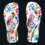 DOG PAW PRINTS FLIP FLOPS<br><div class="desc">DOG PAW PRINTS – colorful delicate flowers and butterflies painted using my dog’s paws dipped in non-toxic watercolor paints – share your love of dogs with family and friends, young and old, on any occasion, any celebration, any holiday. Make your personal Gift Giving with style and love. Be as original...</div>