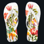 DOG PAW PRINTS FLOWER GARDEN FENCE FLIP FLOPS<br><div class="desc">DOG PAW PRINTS – colorful delicate flowers and butterflies painted using my dog’s paws dipped in non-toxic watercolor paints – share your love of dogs with family and friends, young and old, on any occasion, any celebration, any holiday. Make your personal Gift Giving with style and love. Be as original...</div>