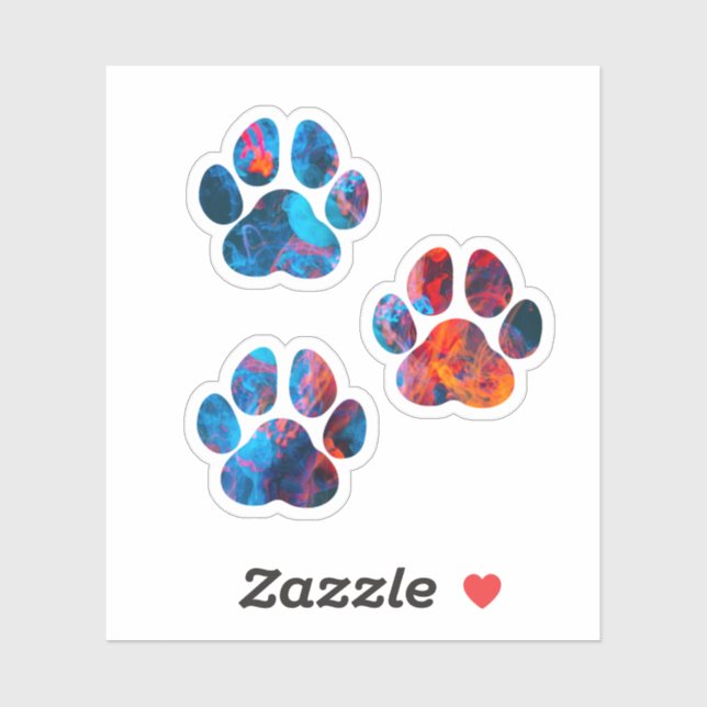 Dog Paw Prints - Ink in Water Sticker (Sheet)
