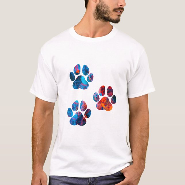 Dog Paw Prints - Ink in Water T-Shirt (Front)