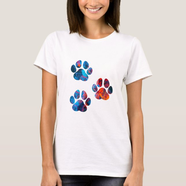 Dog Paw Prints - Ink in Water T-Shirt (Front)