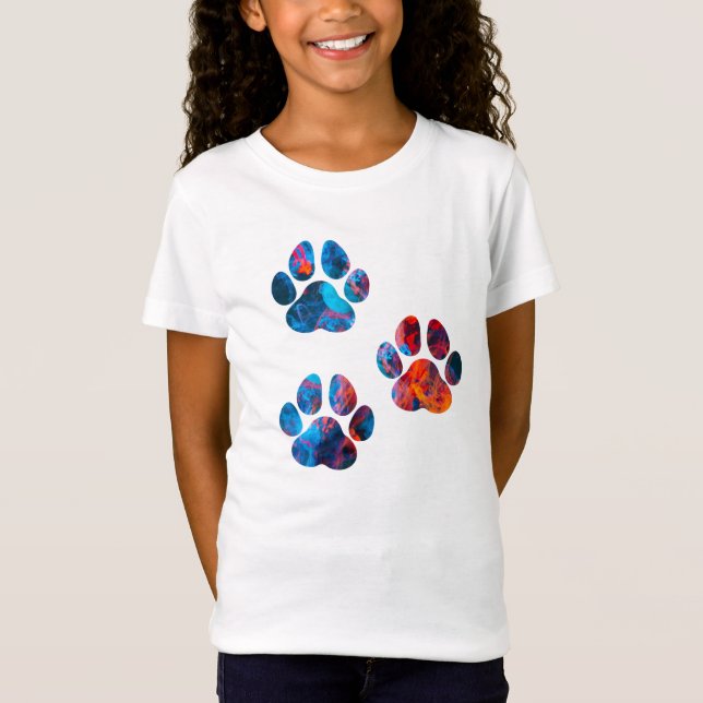 Dog Paw Prints - Ink in Water T-Shirt (Front)