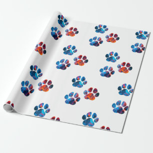 Dog Paw Prints - Ink in Water Wrapping Paper