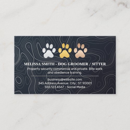 Dog Paw Prints Logo Business Card