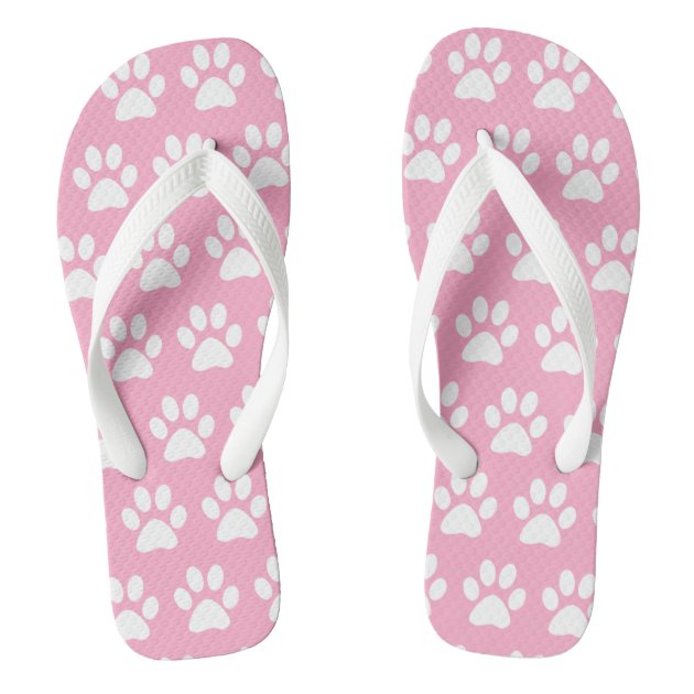 flip flops with dog paws