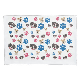 Dog Paw Prints Pair of Pillowcase Standard Size
