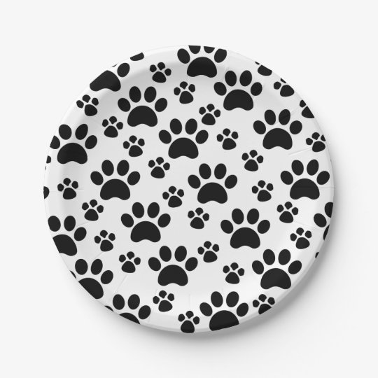 Dog Paw Prints Paper Plate Zazzle