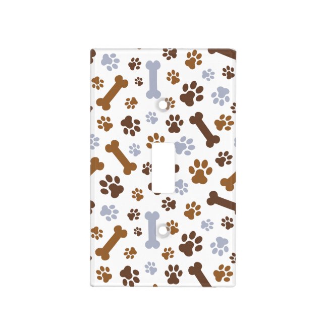 Dog Paw Prints Pattern Light Switch Cover (Front)