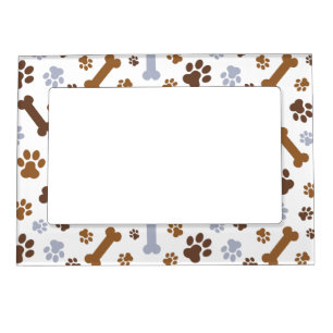 Dog Paw Prints Pattern Magnetic Photo Frame