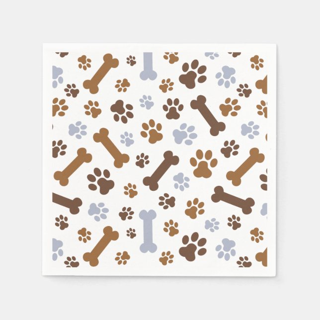 Dog Paw Prints Pattern Napkins (Front)