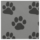 Dog Paw Prints Patterned Black and Grey Fabric