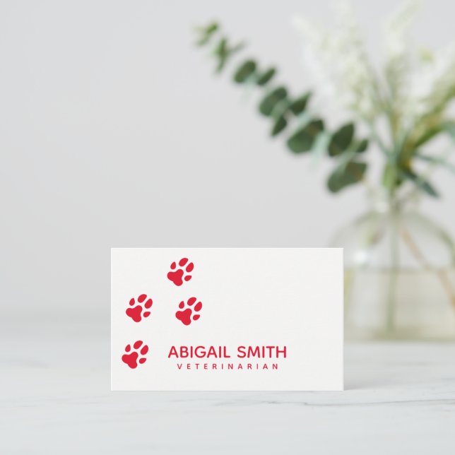 Dog Paw Prints - Pet Business - Business Card (Standing Front)