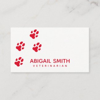 Dog Paw Prints - Pet Business - Business Card