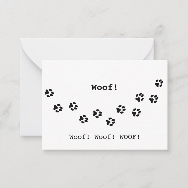 Dog Paw Prints Pet Owner's Cute Personalized Note Card (Front)