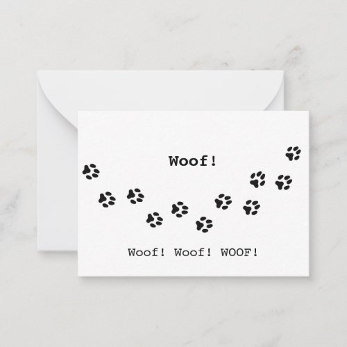 Dog Paw Prints Pet Owners Cute Personalized Note Card