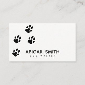 Dog Paw Prints - Pet Sitter or Dog Walker Business Card