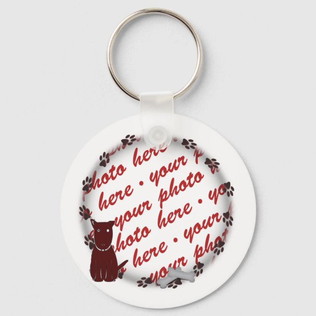 Dog Paw Prints Photo Frame Keychain (Front)