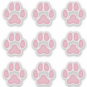 Dog Paw Prints Pink Animal Tracks Stickers
