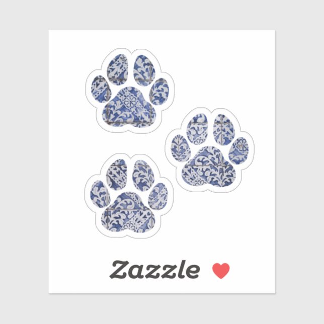 Dog Paw Prints - Portuguese Tiles Sticker (Sheet)