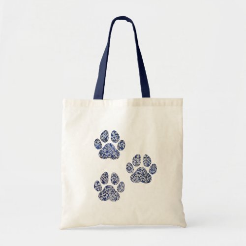 Dog Paw Prints _ Portuguese Tiles Tote Bag