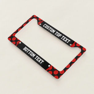 Dog paw prints - red license plate frame