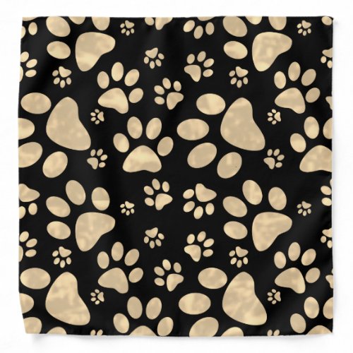 Dog Paw Prints Sepia Bandana