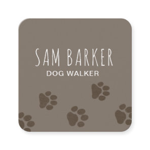 Dog Paw Prints Square | Pet Sitting | Pet Care Business Card